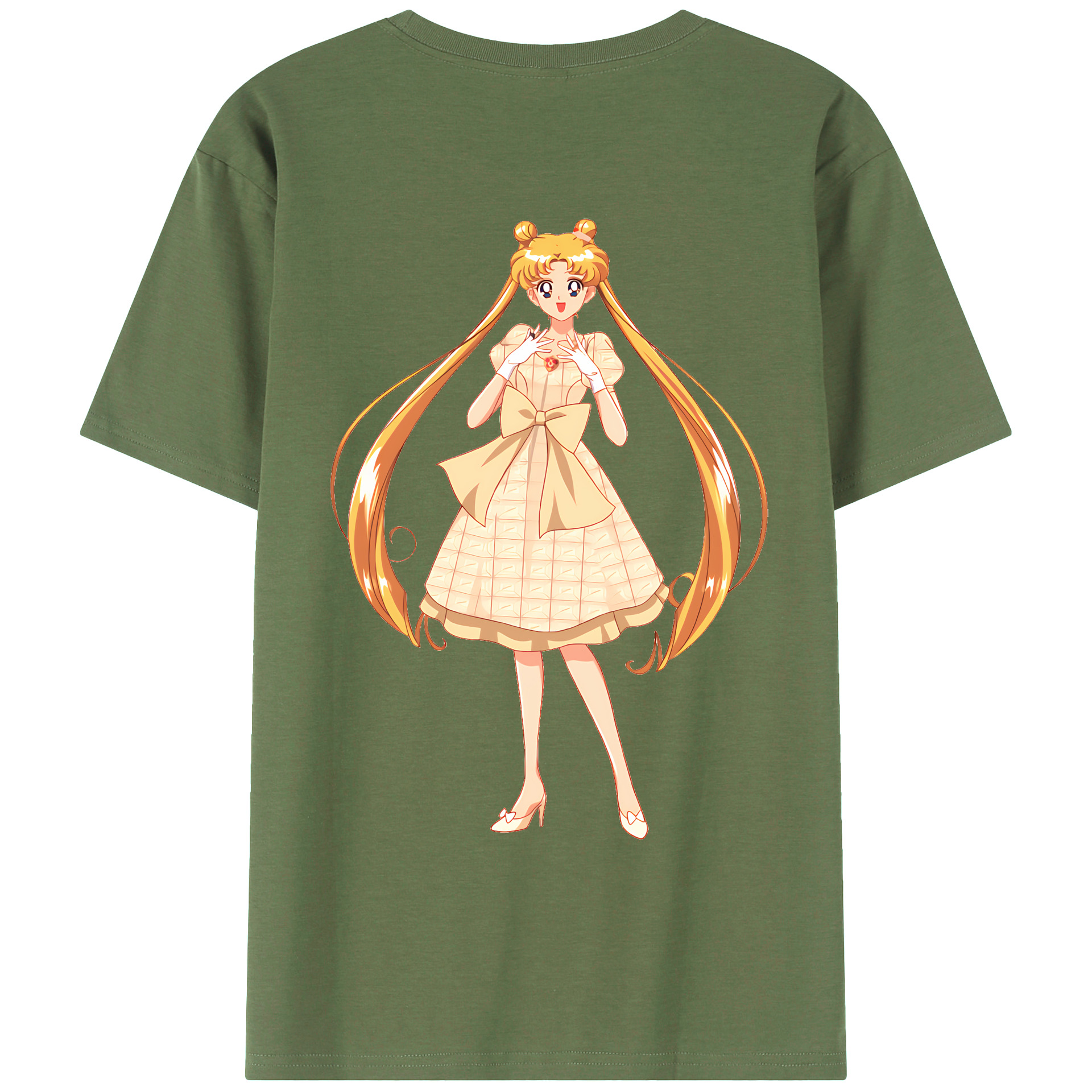 （画像用） 美少女戦士セーラームーン 愛野 美奈子 あいの みなこ Sailor Moon Aino Minako 綿100％ メンズ半袖Tシャツ（バックプリント） 通気性